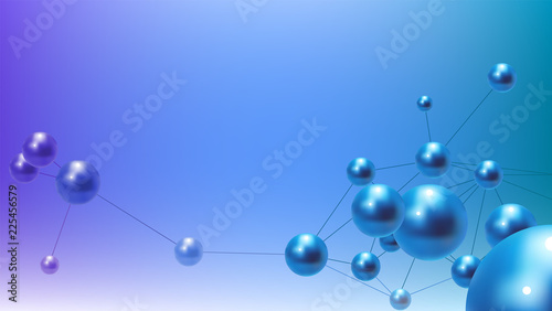 Blue molecule background with copy space, eps10 vector