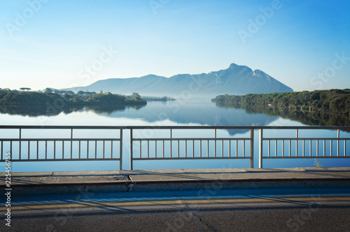 View of Sabaudia lake - Circeo National Park - Latina Italy