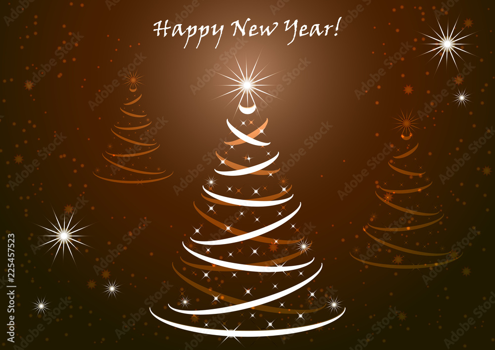 Christmas tree with lights on a dark background, shiny light, creative sparkling pattern. Vector illustration. Christmas tree with lights on a dark background, shiny light, creative sparkling pattern. Vector illustration.