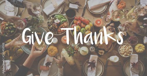 Thnaksgiving Blessing Celebrating Grateful Meal Concept photo