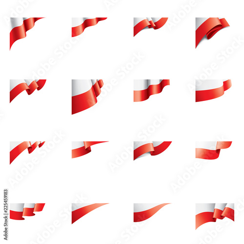 Poland flag, vector illustration on a white background