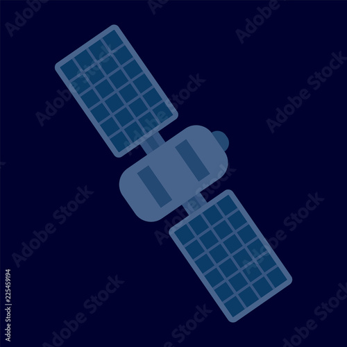 Space satellite icon. Flat illustration of space satellite vector icon for web design