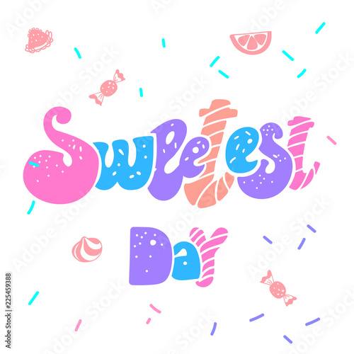Happy sweetest day logo. Simple illustration of happy sweetest day vector logo for web design