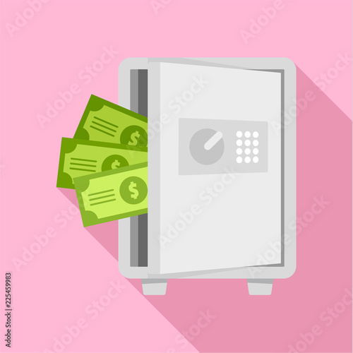 Metal safe icon. Flat illustration of metal safe vector icon for web design