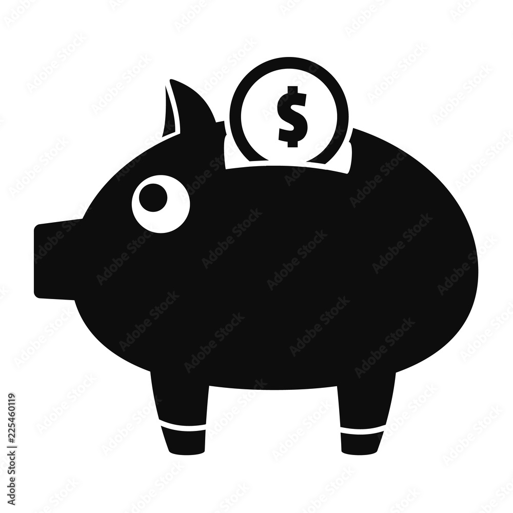 Piggy bank icon. Simple illustration of piggy bank vector icon for web design isolated on white background Piggy bank icon. Simple illustration of piggy bank vector icon for web design isolated on white background