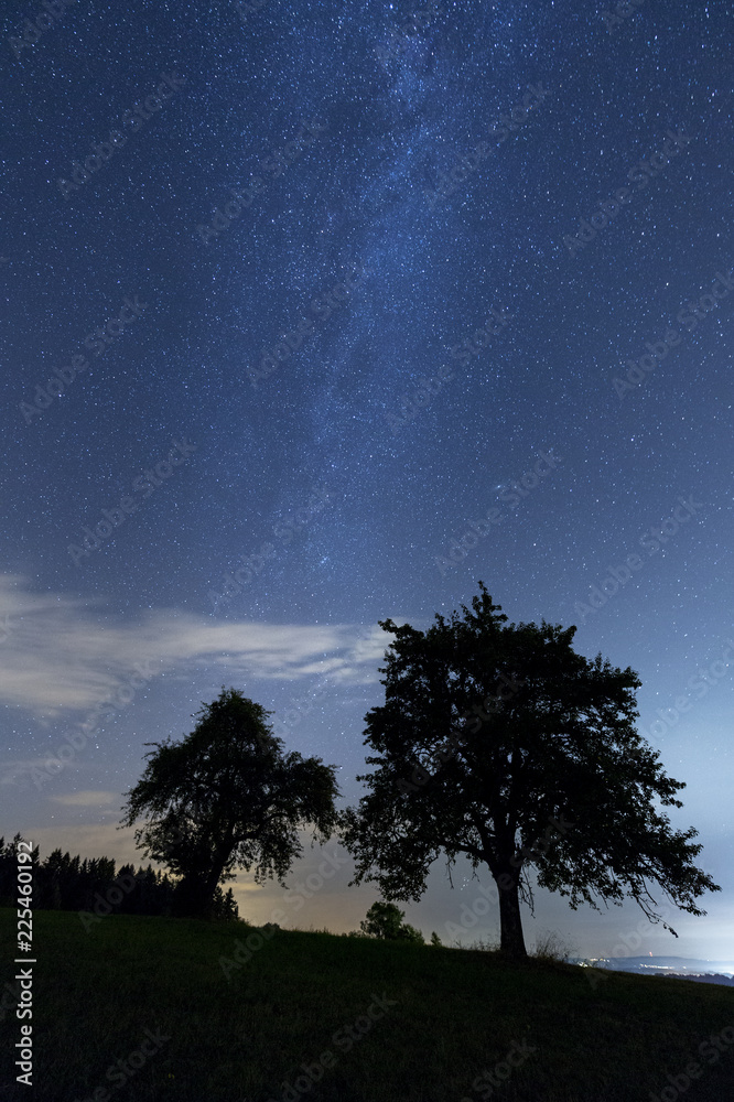 Fototapeta premium Sterne und Milchstraße bei Langenrain am Bodensee