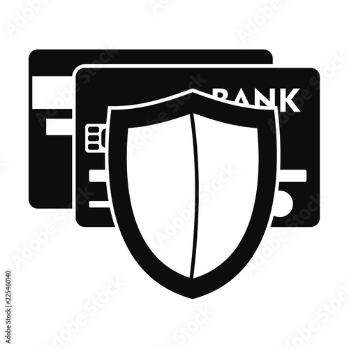 Protected credit card icon. Simple illustration of protected credit card vector icon for web design isolated on white background