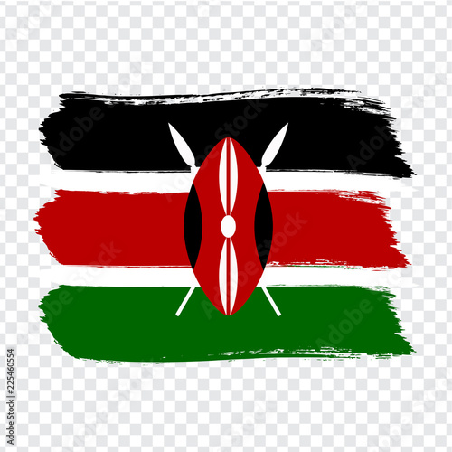 Wallpaper Mural Flag Kenya, brush stroke background.  Flag of Kenya on transparent background. Stock vector.  Flag for your web site design, logo, app, UI. Vector illustration EPS10. Torontodigital.ca