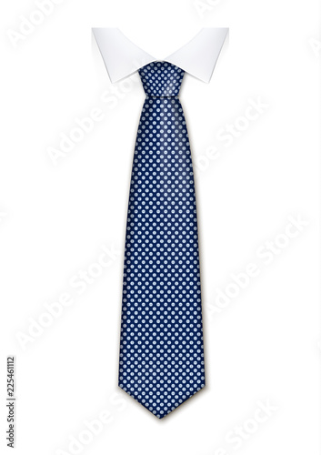 Blue tie icon. Realistic illustration of blue tie vector icon for web design isolated on white background