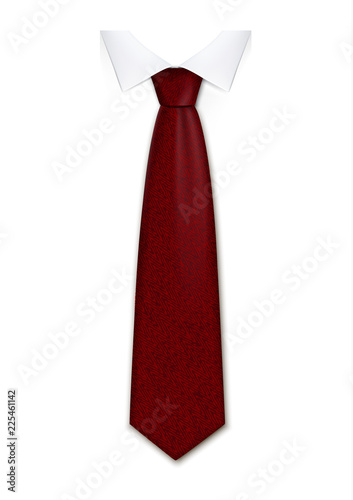Red necktie icon. Realistic illustration of red necktie vector icon for web design isolated on white background
