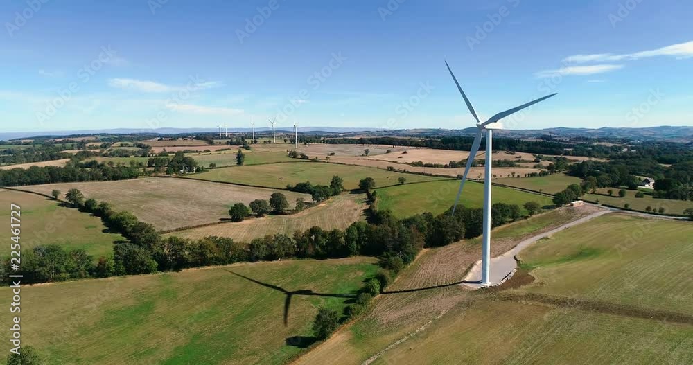 Wind turbines in arerial view Wind turbines in arerial view