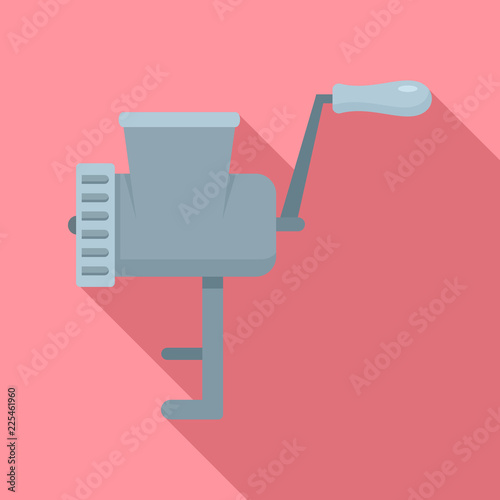 Retro meat grinder icon. Flat illustration of retro meat grinder vector icon for web design