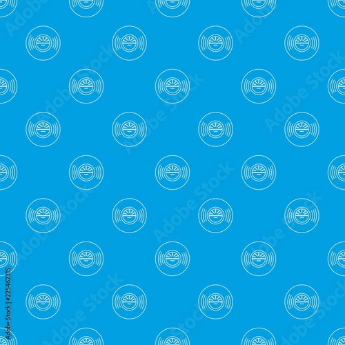 Vinyl record pattern vector seamless blue repeat for any use