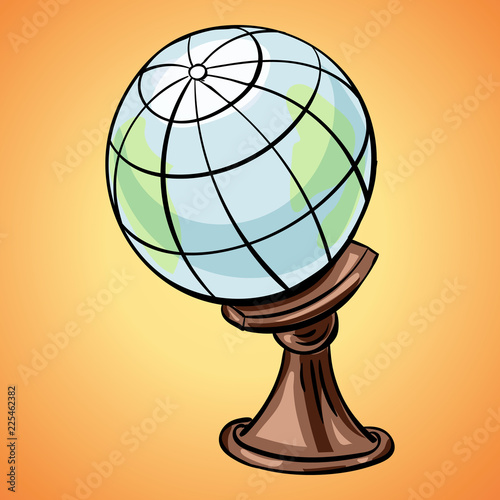 Earth globe icon. Cartoon of earth globe vector icon for web design isolated on white background