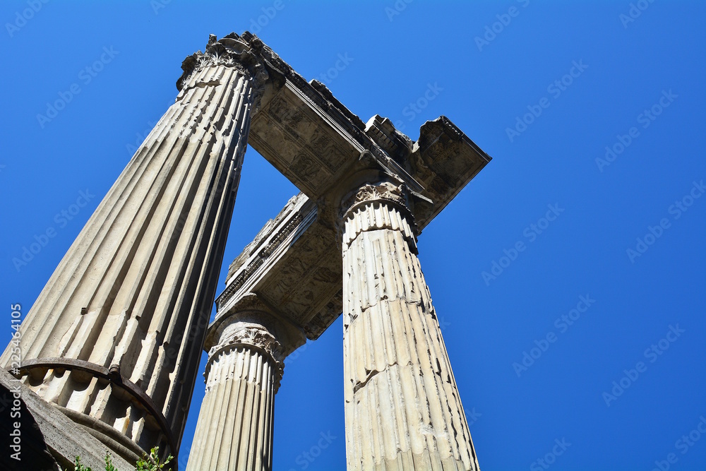 Ancient Roman columns of the Marcello theater in Rome, Italy. Ancient Roman columns of the Marcello theater in Rome, Italy.