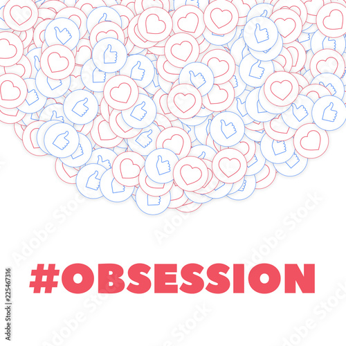 Social media icons. Social media obsession 