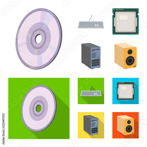 Isolated object of laptop and device sign. Collection of laptop and server stock vector illustration.