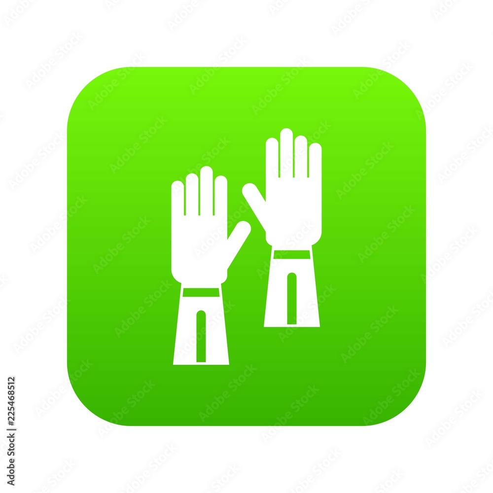 Gloves icon digital green for any design isolated on white vector illustration Gloves icon digital green for any design isolated on white vector illustration