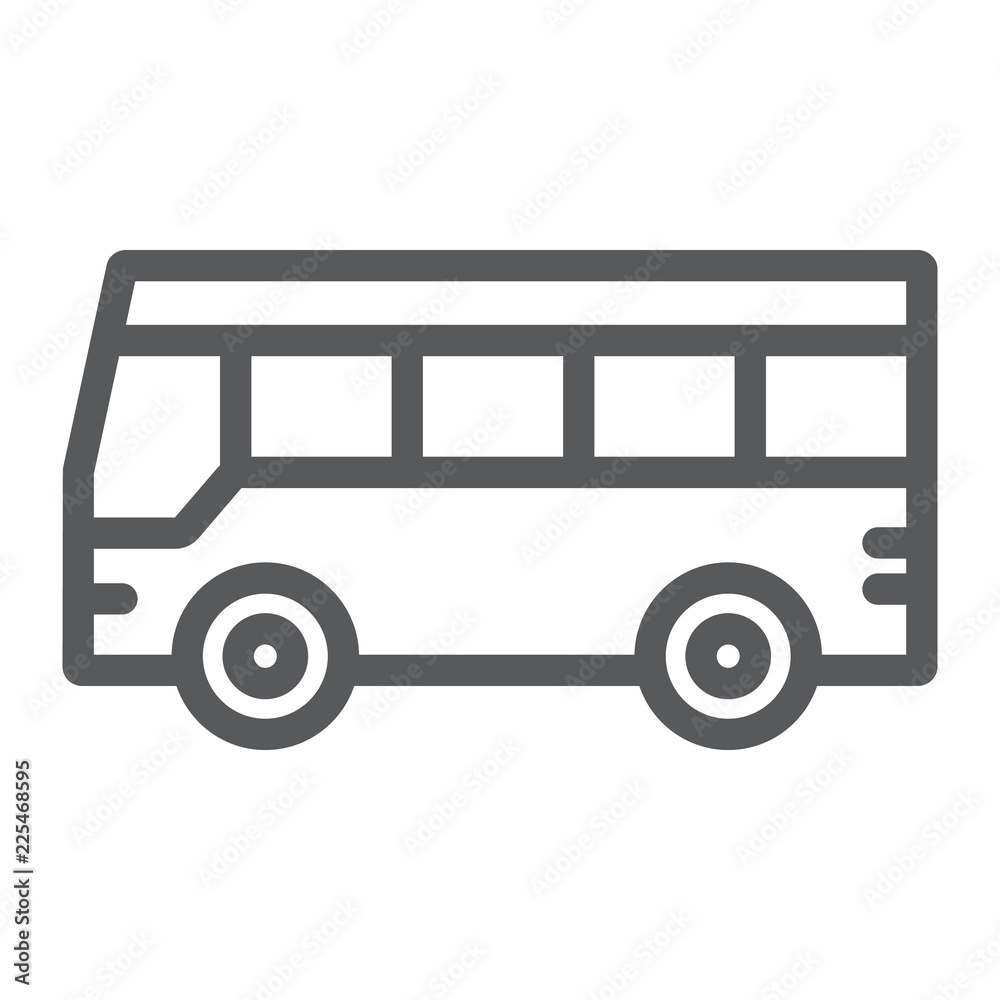 Bus line icon, traffic and public, vehicle sign, vector graphics, a linear pattern on a white background.
