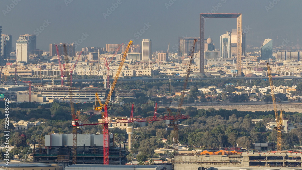 Dubai skyline timelapse with Deira district