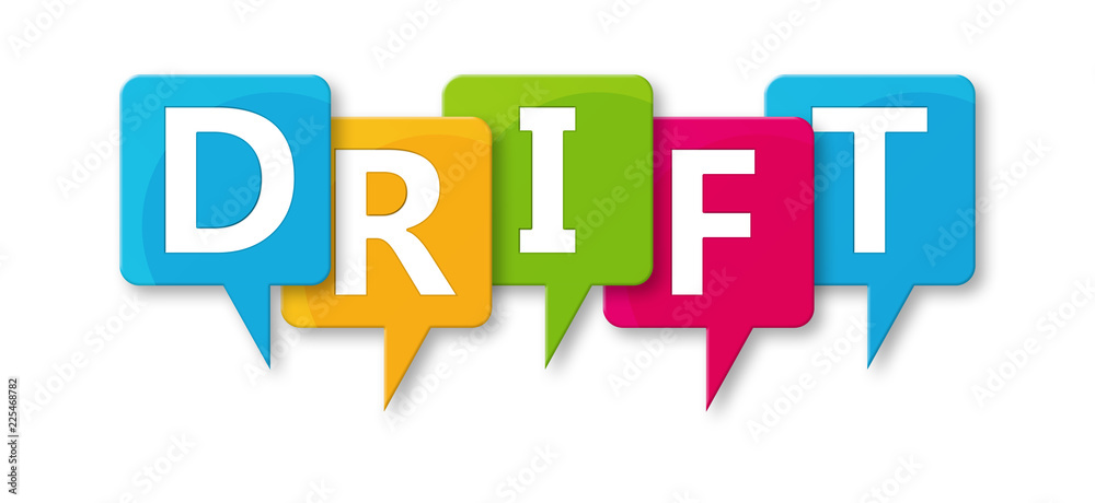 Drift - letters written in beautiful boxes on white background Drift - letters written in beautiful boxes on white background