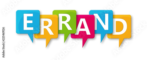 Errand - letters written in beautiful boxes on white background photo