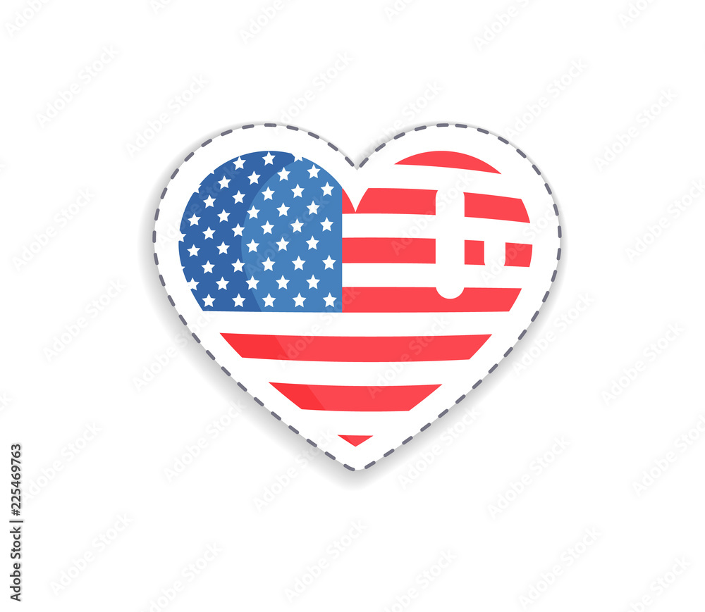 Sticker in Form of Heart Vector Illustration Sticker in Form of Heart Vector Illustration
