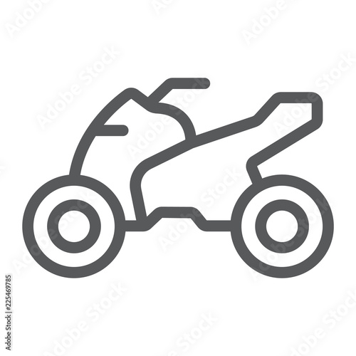 Quadbike line icon, bike and extreme, ATV motorcycle sign, vector graphics, a linear pattern on a white background.
