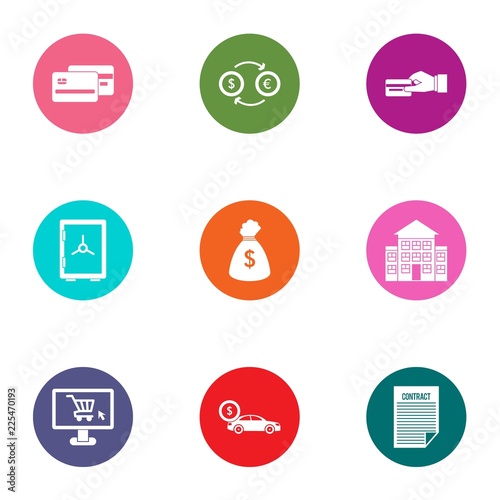 Quantity of money icons set. Flat set of 9 quantity of money vector icons for web isolated on white background