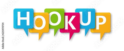 Konstfotografi Hookup - letters written in beautiful boxes on white background