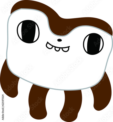 Cartoon tiny monster vector