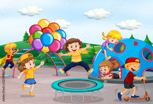Children playing at playground