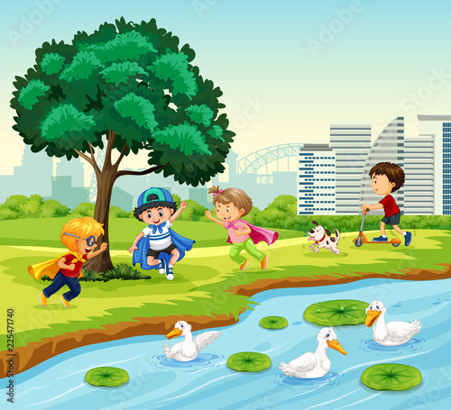 Children playing in the park