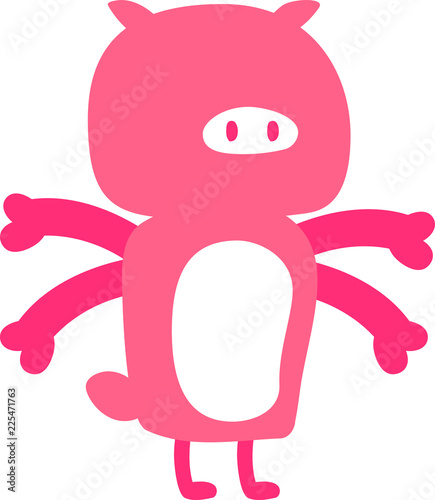 Cartoon tiny monster vector