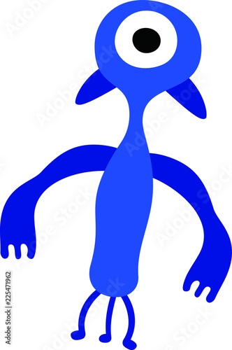 Cartoon tiny monster vector