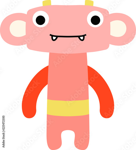 Cartoon tiny monster vector