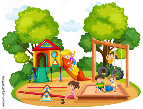 Children playing in playground