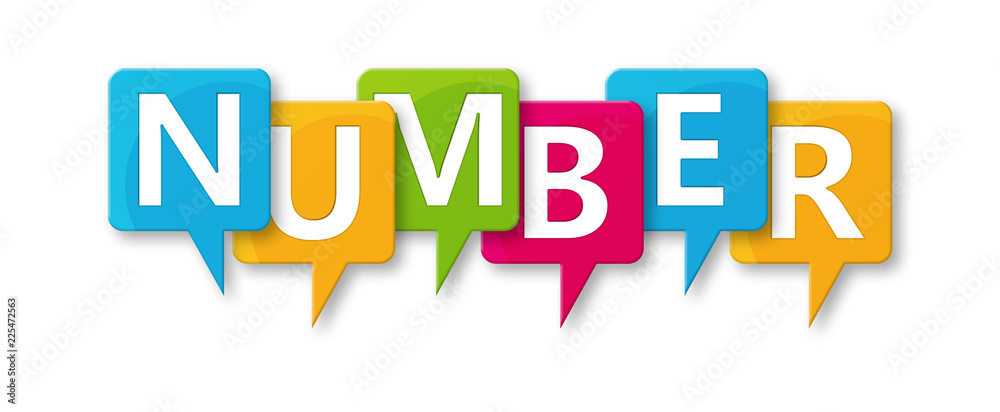 Number - letters written in beautiful boxes on white background Number - letters written in beautiful boxes on white background