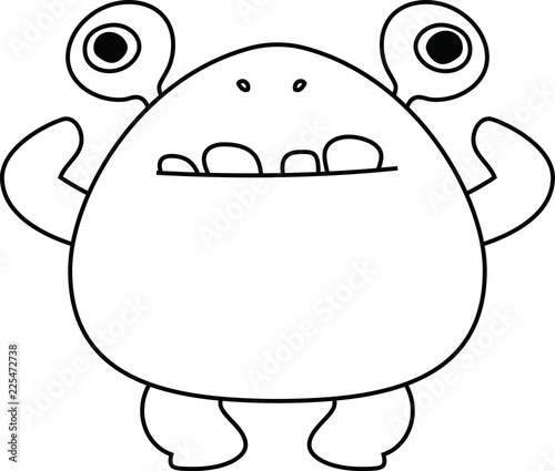 White cartoon cute monster vector