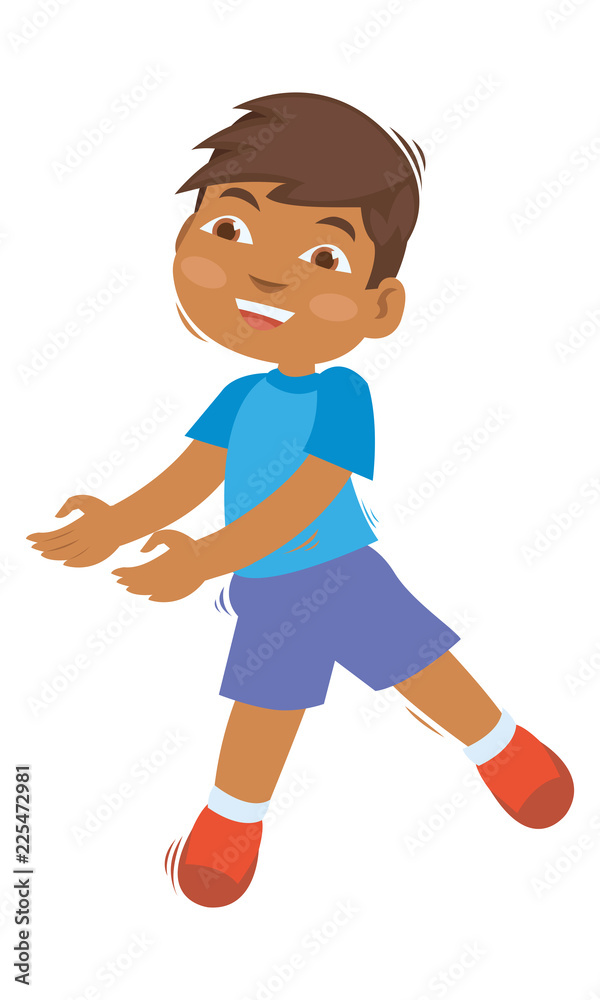 Vector illustration of Young african boy doing a dancing Vector illustration of Young african boy doing a dancing
