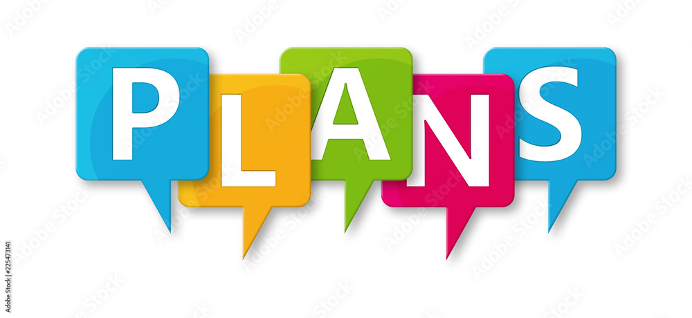 Plans - letters written in beautiful boxes on white background Plans - letters written in beautiful boxes on white background