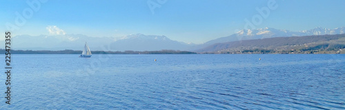 all blue panoramic lake photo