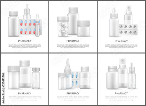 Pharmacy and Medicines Means Bright Vector Posters