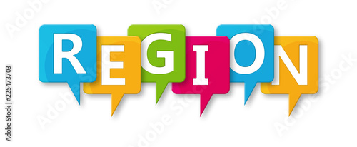 Fotografie Region - letters written in beautiful boxes on white background