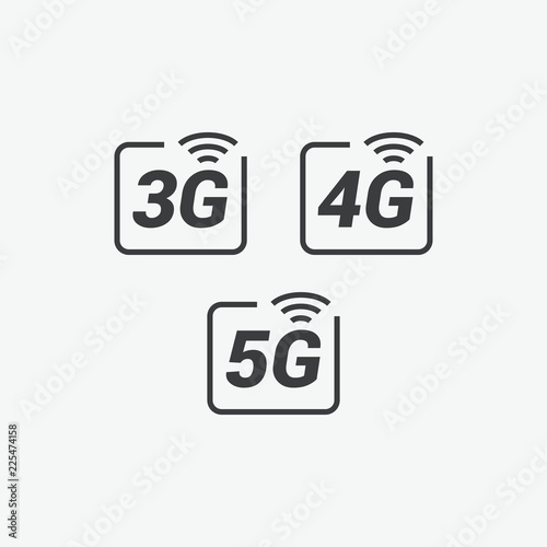 3G, 4G & 5G Vector Icons