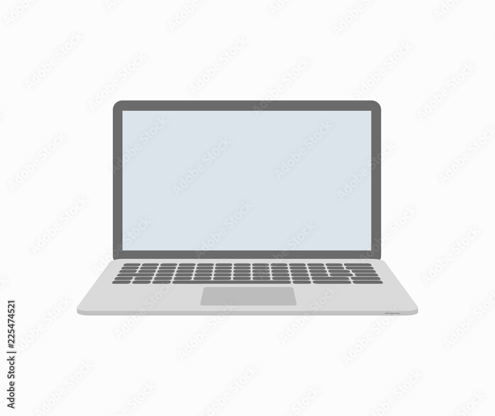 Vector illustration of laptop with blank blue screen. Business or technology concept. Vector illustration of laptop with blank blue screen. Business or technology concept.