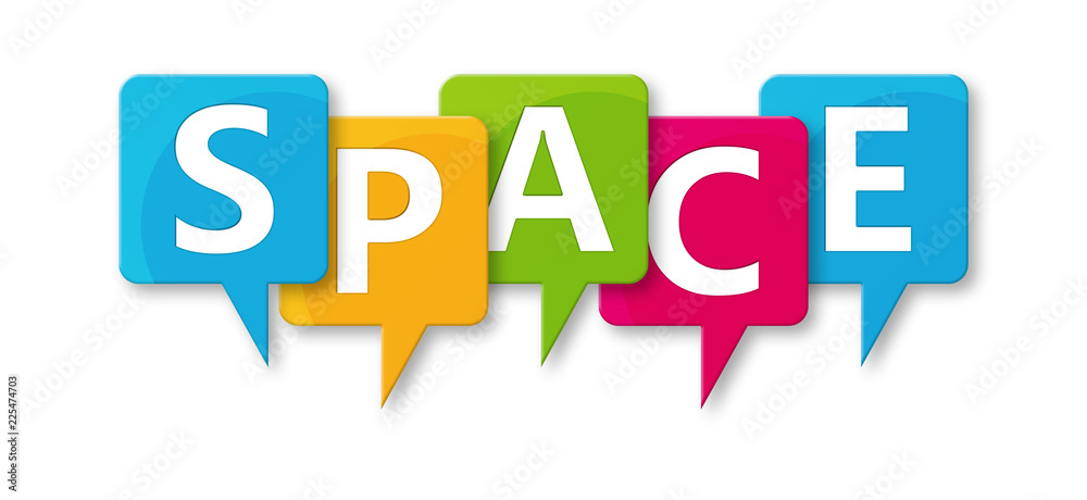 Space - letters written in beautiful boxes on white background Space - letters written in beautiful boxes on white background