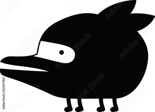 Black cartoon cute monster vector