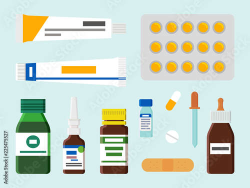 Ointment in Tubes Blister Set Vector Illustration