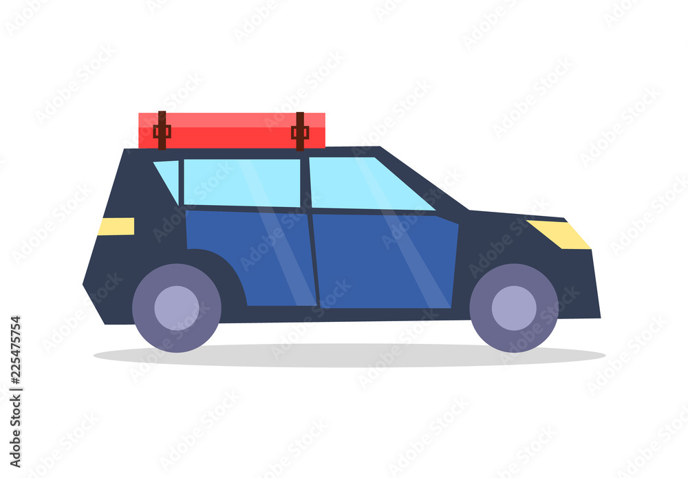 Car Transport for Journey Vector Illustration